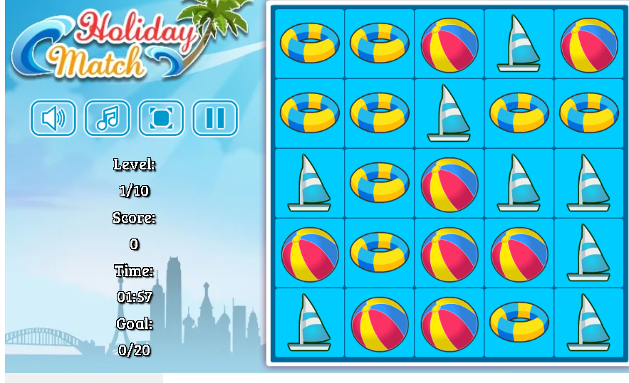 Holiday Match game